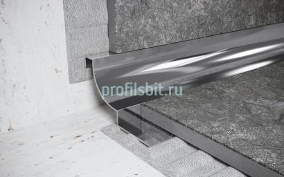 Стальной профиль для внутренних углов закладной 8 мм FWR 8 P полированная сталь 2,7 м