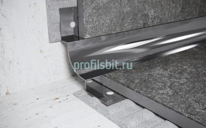 Стальной профиль для внутренних углов закладной 8 мм FWM 8 P полированная сталь 2,7 м