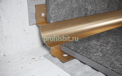 Стальной профиль для внутренних углов закладной 8 мм FWM 8 GS золото сатинированное 2,7 м