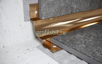 Стальной профиль для внутренних углов закладной 12 мм FWM 12 GP золото полированное 2,7 м