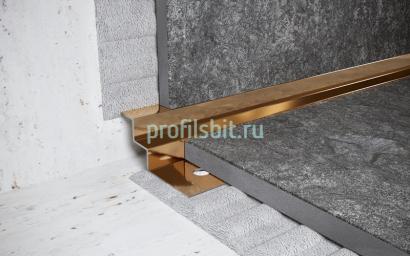 Стальной профиль для внутренних углов закладной 15 мм FW 15 GP золото полированное 2,7 м