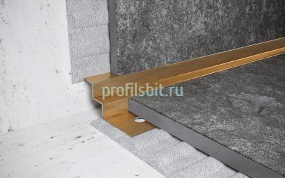 Стальной профиль для внутренних углов закладной 10 мм FW 10 GS золото сатинированное 2,7 м