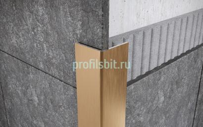 Стальной уголок неравнополочный 20х40 FL 20х40 GS золото сатинированное 3 м