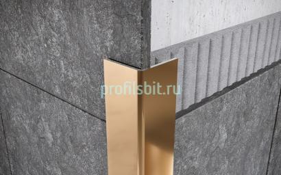 Стальной уголок неравнополочный 20х40 FL 20х40 GP золото полированное 3 м