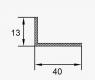 Алюминиевый уголок 40х13 мм ПБ40х13 алюминий натуральный 3 м