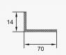 Алюминиевый уголок 70х14 мм ПБ70х14 алюминий натуральный 3 м