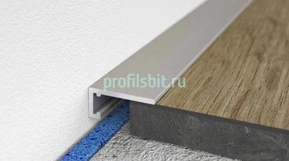 Алюминиевый микроплинтус Мега-Трейд МП-6 Серебристый 2м