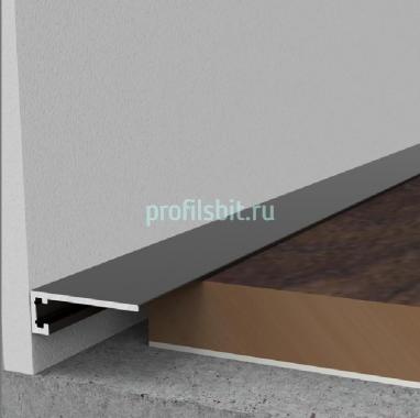 Алюминиевый микроплинтус Мега-Трейд МП-6 Чёрный 3м