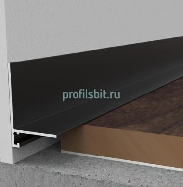 Алюминиевый микроплинтус Мега-Трейд МП-32 Чёрный 3м