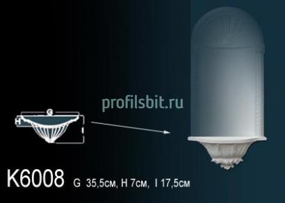 Декоративная ниша Перфект K6008 175х355х70 мм белый полиуретан