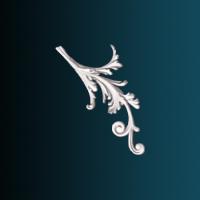 Декоративный орнамент Перфект G2351R 368х178х20 мм белый полиуретан