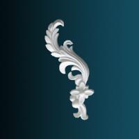 Декоративный орнамент Перфект G2364R 207х104х25 мм белый полиуретан