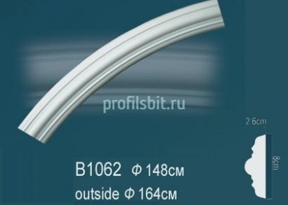 Круговой молдинг Перфект B1062 80х26 мм белый полиуретан