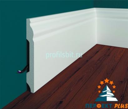 Напольный плинтус Перфект Плюс P15 99 мм 2 м белый ударопрочный полимер