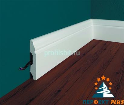Напольный плинтус Перфект Плюс P27 59 мм 2 м белый ударопрочный полимер