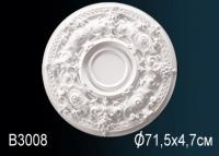 Потолочная розетка Перфект B3008 710 мм белый полиуретан