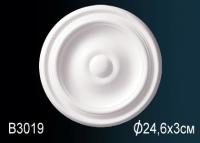 Потолочная розетка Перфект B3019 243 мм белый полиуретан