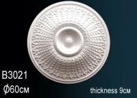 Потолочная розетка Перфект B3021 598 мм белый полиуретан