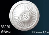 Потолочная розетка Перфект B3029 378 мм белый полиуретан