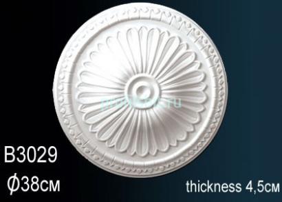 Потолочная розетка Перфект B3029 378 мм белый полиуретан