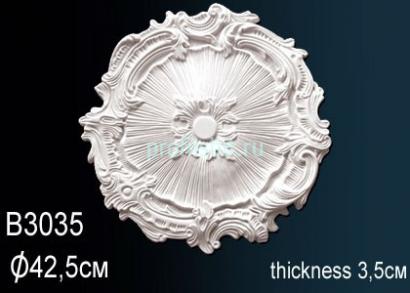 Потолочная розетка Перфект B3035 425 мм белый полиуретан