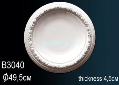 Потолочная розетка Перфект B3040 493 мм белый полиуретан