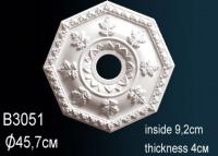 Потолочная розетка Перфект B3051 457 мм белый полиуретан