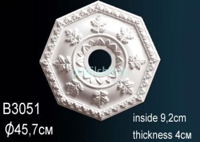 Потолочная розетка Перфект B3051 457 мм белый полиуретан