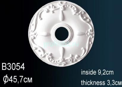 Потолочная розетка Перфект B3054 458 мм белый полиуретан