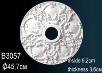 Потолочная розетка Перфект B3057 455 мм белый полиуретан