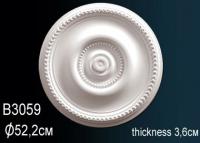 Потолочная розетка Перфект B3059 523 мм белый полиуретан