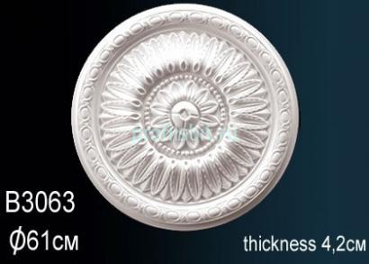 Потолочная розетка Перфект B3063 610 мм белый полиуретан