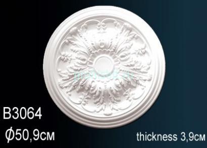 Потолочная розетка Перфект B3064 508 мм белый полиуретан