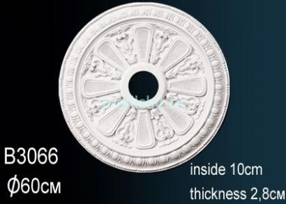 Потолочная розетка Перфект B3066 602 мм белый полиуретан