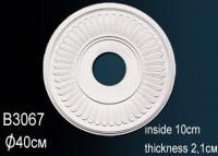 Потолочная розетка Перфект B3067 401 мм белый полиуретан