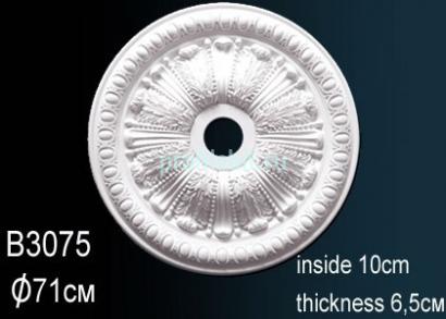 Потолочная розетка Перфект B3075 708 мм белый полиуретан