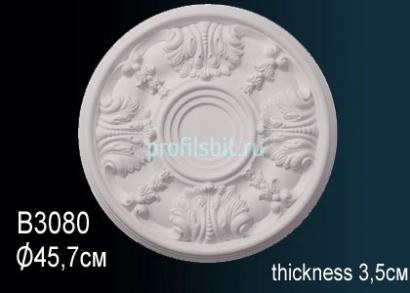 Потолочная розетка Перфект B3080 455 мм белый полиуретан