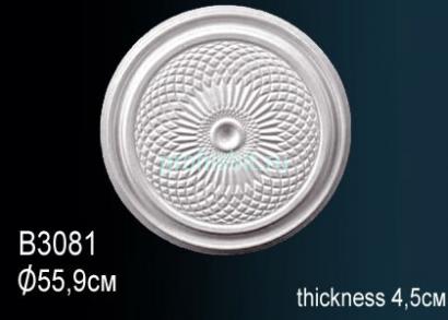 Потолочная розетка Перфект B3081 558 мм белый полиуретан