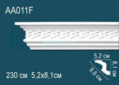 Гибкий потолочный плинтус с орнаментом Перфект AA011F 81х96х52 мм 2,3 м белый полиуретан