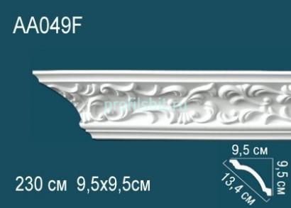 Гибкий потолочный плинтус с орнаментом Перфект AA049F 95х134х95 мм 2,3 м белый полиуретан