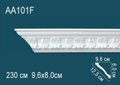 Гибкий потолочный плинтус с орнаментом Перфект AA101F 80х125х96 мм 2,3 м белый полиуретан