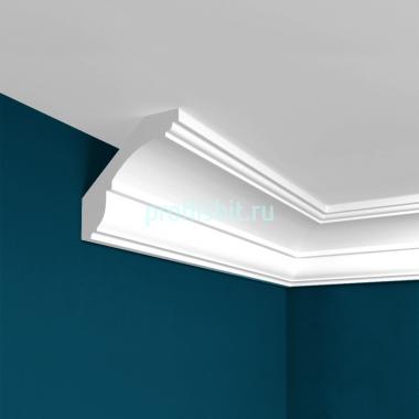 Потолочный плинтус Перфект Плюс P17 65 мм 2 м белый ударопрочный полимер