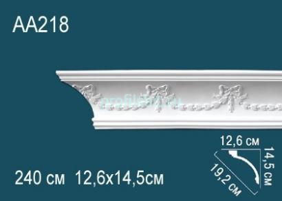 Потолочный плинтус с орнаментом Перфект AA218 154х192х126 мм 2,4 м белый полиуретан
