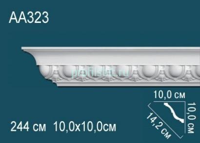 Потолочный плинтус с орнаментом Перфект AA323 100х142х100 мм 2,44 м белый полиуретан