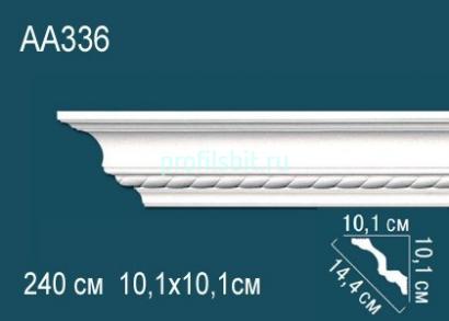 Потолочный плинтус с орнаментом Перфект AA336 101х144х101 мм 2,4 м белый полиуретан