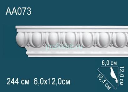 Потолочный плинтус с орнаментом Перфект AA073 120х134х60 мм 2,44 м белый полиуретан