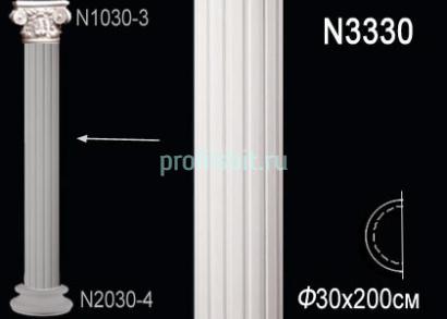 Полуколонна тело Перфект N3330 2000х300х150 мм белый полиуретан