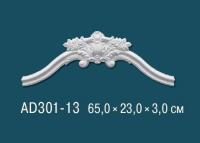 Угловой элемент с орнаментом Перфект AD301-13 650х230 мм белый полиуретан