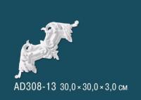 Угловой элемент с орнаментом Перфект AD308-13 300х300 мм белый полиуретан