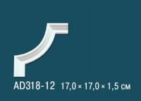 Угловой элемент с орнаментом Перфект AD318-12 170х170 мм белый полиуретан